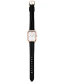 Emporio Armani Gioia Quartz Mother of Pearl Dial Black Leather Strap Watch For Women - AR11390